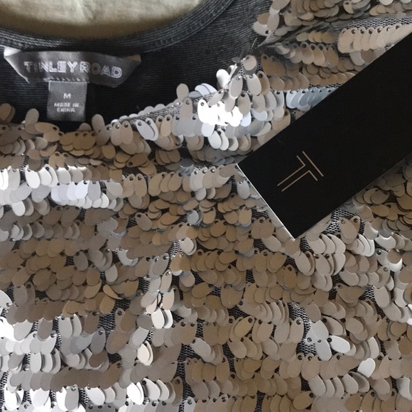 NWT Tinley Road Silver Sequined Mini Dress, size M - Picture 6 of 6